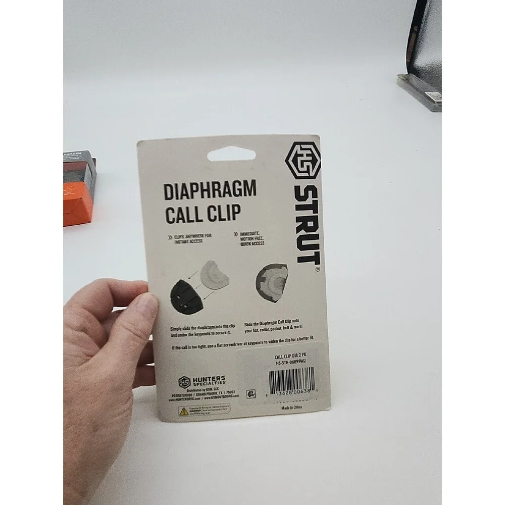 NEW~ Hunters Specialties 06899W2 Strut Diaphragm Call Clip 2 Per‎ Pack